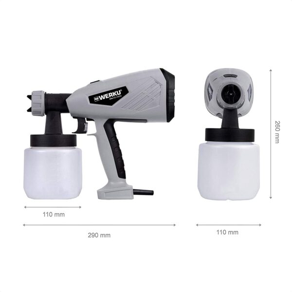 Pistola Turbina Pintura Succión HVLP-800ml WERKU WK401210 - Imagen 2